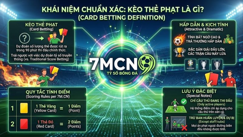 Bóc tách khái niệm kèo thẻ phạt là gì cùng dữ liệu từ 7m cn