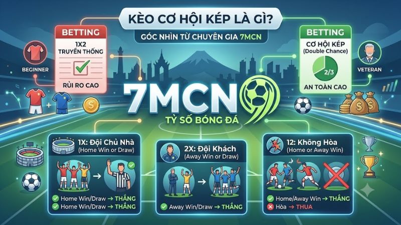 Đọc tỷ lệ kèo cơ hội kép chuẩn xác trên bảng vị của 7mcn