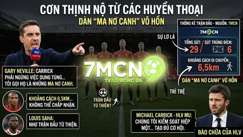 Gary Neville phẫn nộ chỉ trích dàn sao MU thi đấu như ma nơ canh