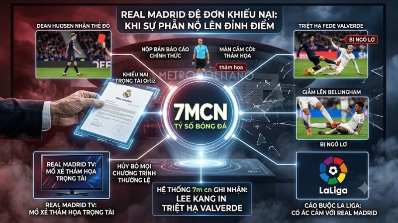 Real Madrid đệ đơn khiếu nại trọng tài lên La Liga sau trận thua tại derby Madrid.